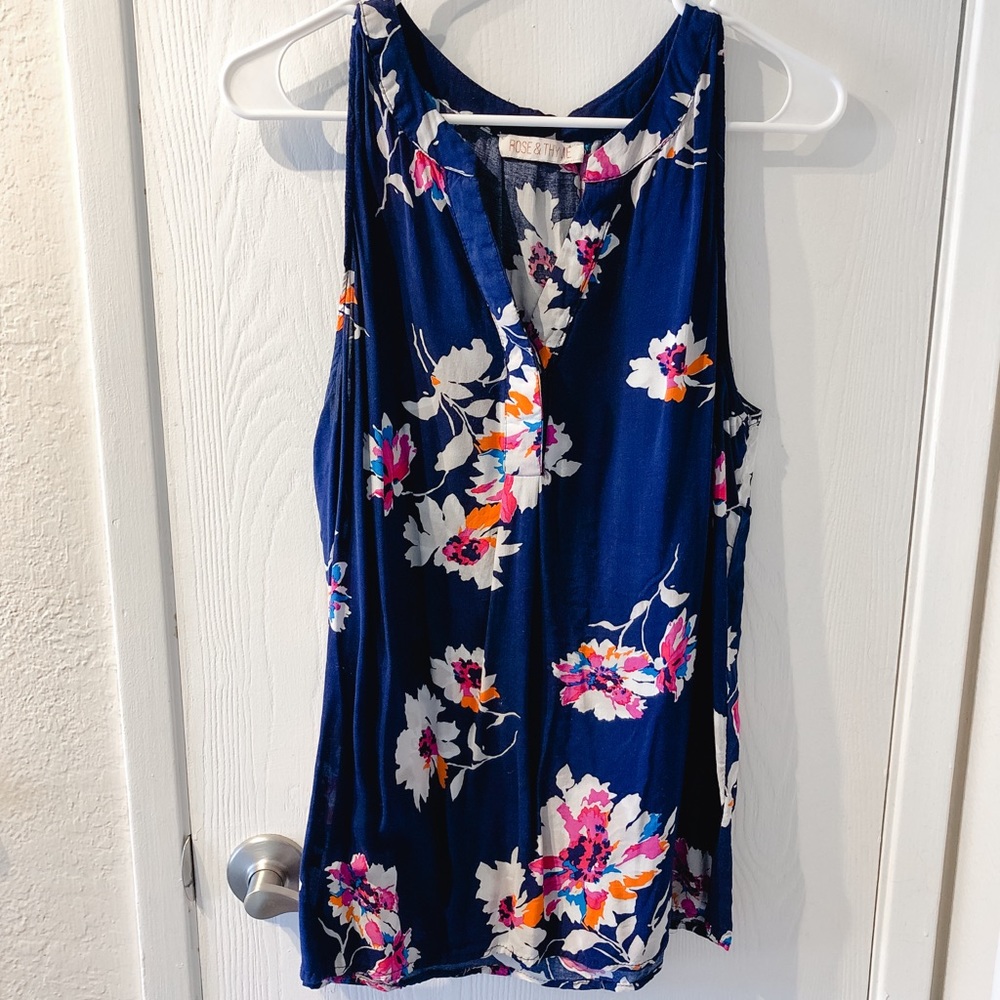 FLOWY FLORAL COTTON BLOUSE